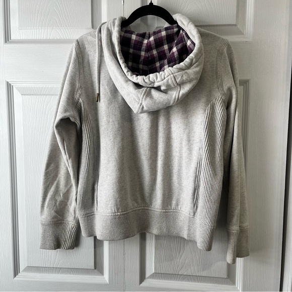 Carhartt Women’s Small Gray Plaid Button Down Flannel Lined Jacket With Hood - Picture 5 of 7